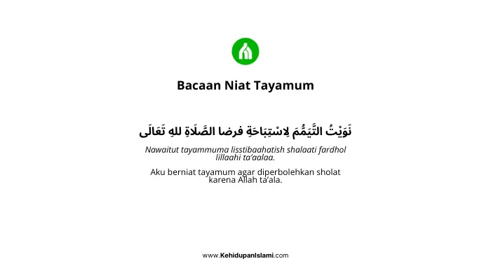 bacaan niat tayamum