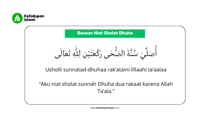 bacaan niat sholat dhuha, arab, latin dan artinya