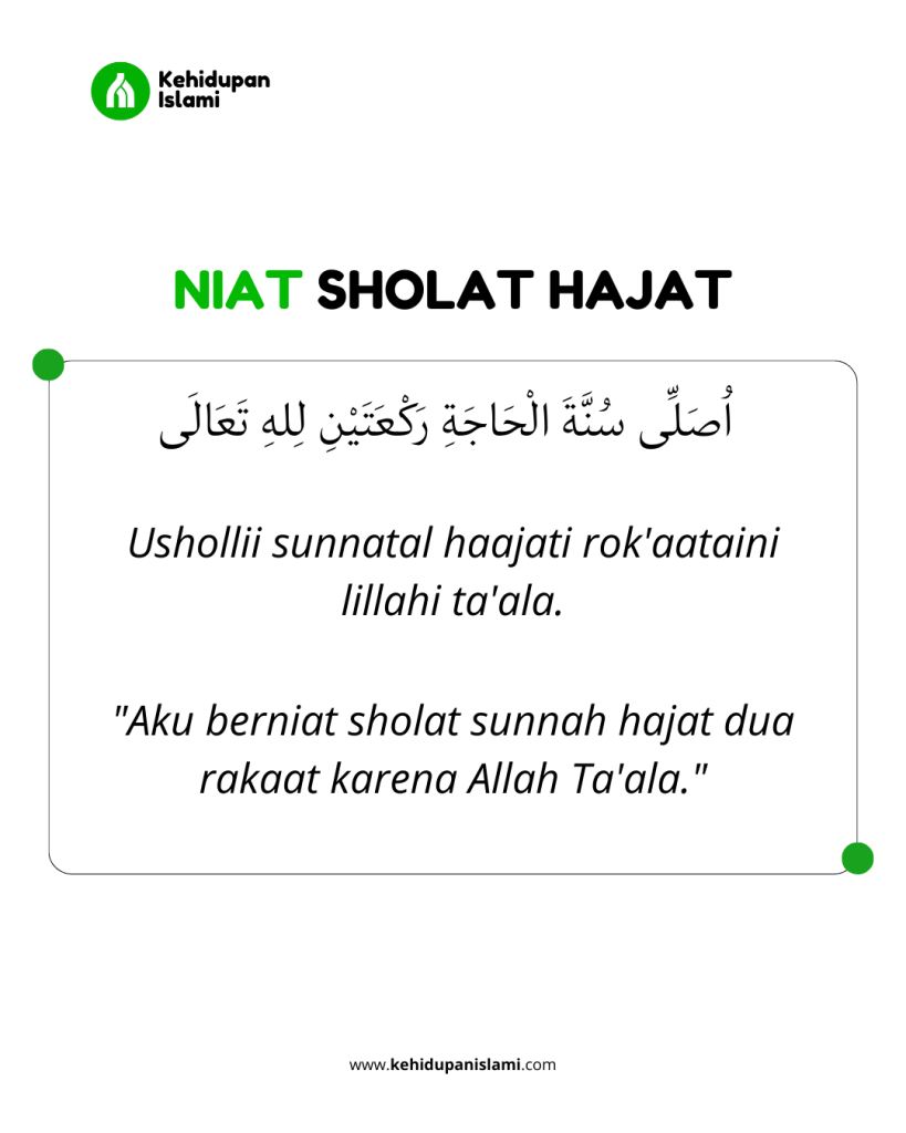 Bacaan niat sholat hajat lengkap dengan bacaan latin dan artinya